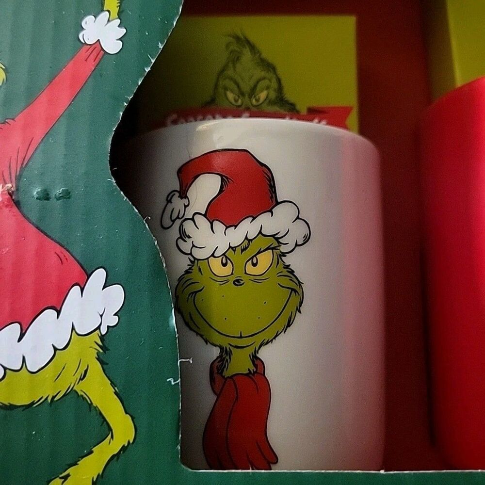 Ten Acre Gifts Grinch Coffee & Cocoa Mugs for Two - NEW in BOX Holiday Classic - Picture 5 of 6